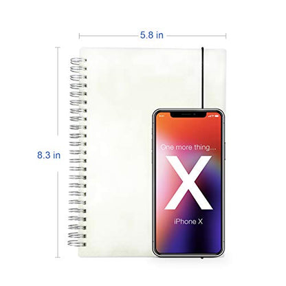 3 Pack A5 Spiral Graph Notebook with 120gsm Thick Paper, Grid Spiral Notebook with Plastic Hardcover and Elastic Band Closure, 80 Sheets Per Pack 5.7x 8.3 inches - size: A5