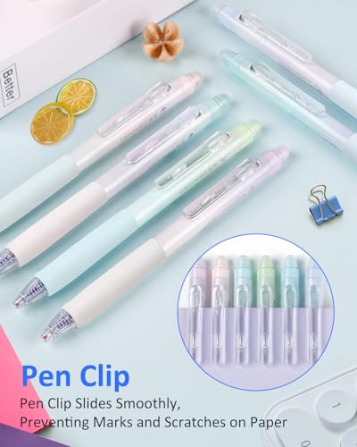 Solati Erasable Pens, 6 Pack Fine Point 0.5mm Blue Erasable Gel Pens with 360°Rotating Erasers, Make Mistakes Disappear, Comfort Grip for Drawing, Writing, Planning, and Crossword Puzzles (Blue Ink) - color: Blue Ink