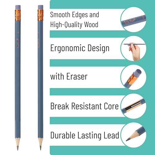Mr. Pen- Pencils #2 HB, 10 Pack, Black Lead, Vibrant Wooden Barrels | Pencils Set for Gift