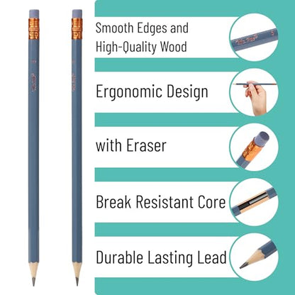 Mr. Pen- Pencils #2 HB, 10 Pack, Black Lead, Vibrant Wooden Barrels | Pencils Set for Gift