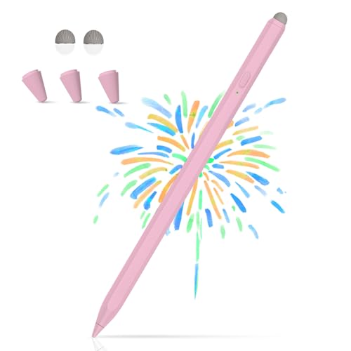 2-in-1 Pencil for Apple iPad, Stylus Pen for iPad, Stylus Pen for Touchscreen Suitable for iPad/iPhone/Samsung/Android Smartphone and Tablets, Compatible with All Touchscreen (Pink) - color: Pink