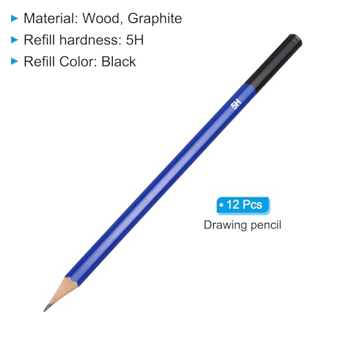 PATIKIL 5H Drawing Pencils for Sketching, 12PCS Sketch Pencils for Drawing Art Pencils Graphite Wood Pre-sharpened for Drawing Sketching Artists, 5H Pencils - size: 1 Count (Pack of 1), style: 5H