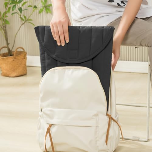Puffy Laptop Sleeve 13-14 Inch, Soft Laptop Case, Black Set | Compatible with 13-14 Inch Macbook Pro/Air/Neo, Asus/Dell/Lenovo Laptops, Protective Carrying Bag with Cable Storage Pouch - color: Black Set, size: 13/14