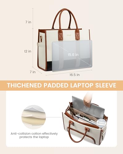 LOVEVOOK Work Tote Bag with Lunch Compartment with Giant Tumbler Holder,15.6 Inch Waterproof 3 in 1 Lunch Bag Women Men Laptop Bag Purse Tote with Padded Sleeve for Teacher,Nurse,College,Travel,Office - color: Emerald green - Venetian green - Dark patina