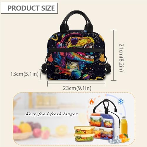 Horeset Dinosaur Galaxy Planet Backpack for Kids Boys 5-6 -6-8 8-10 10-12 Years School Bookbag Set with Water Bottle Cover Picnic Lunch Bag Lightweight Primary Middle School Bags Rucksack - color: Dinosaur Galaxy Planet