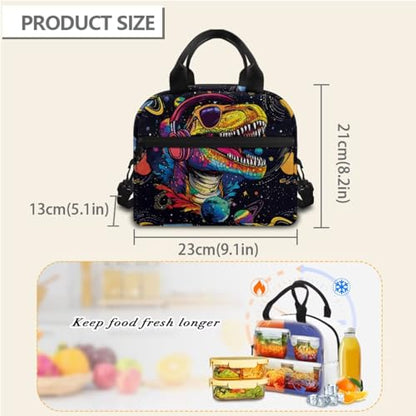 Horeset Dinosaur Galaxy Planet Backpack for Kids Boys 5-6 -6-8 8-10 10-12 Years School Bookbag Set with Water Bottle Cover Picnic Lunch Bag Lightweight Primary Middle School Bags Rucksack - color: Dinosaur Galaxy Planet