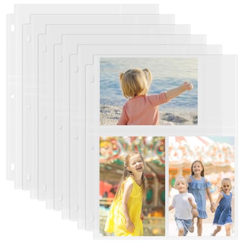 Aegero 25 Pack 4 x 6 Photo Sleeves for 3 Ring Binder(150 Pictures), Heavy-Duty Archival Photo Page Protectors, Clear Picture Album Refill Pages Holds, Acid-Free - size: 4x6inch-3pocket, style: 25 pack