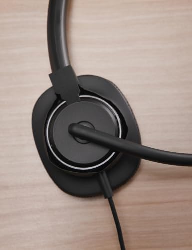 HP Poly Mission 410 USB Headset - USB-C & USB-A Plug-and-Play - AI Noise-Reducing & Adjustable Boom Mic - Inline Controller - Lightweight Single-Ear Design - USB Headset with Microphone for PC
