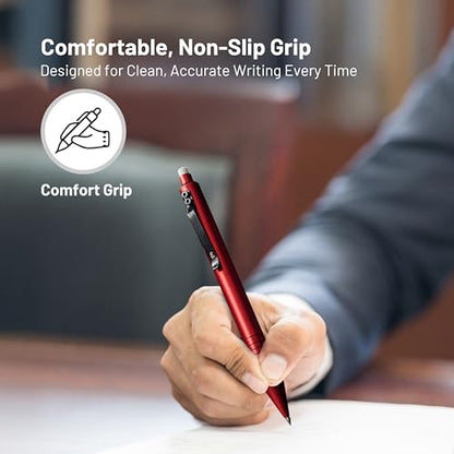 Everyman Crimson Grafton Pen and Pencil Set | Premium EDC Metal Gel Ink Pen + Mechanical Pencil | Refillable Executive Writing Tools for Office, Business, Men’s Gift & Daily Use - color: Crimson, style: Pen and Pencil Set