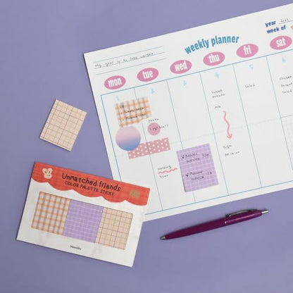 Monolike Color Palette Sticky Unmatched Friends B Set 4p - Self-Adhesive Memo Pad 30 Sheets - color: Unmatched Friends B Set