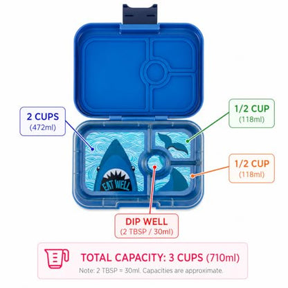 Yumbox Panino Leakproof Bento Lunch Box Container for Kids & Adults (Surf Blue Shark) - color: Surf Blue Shark