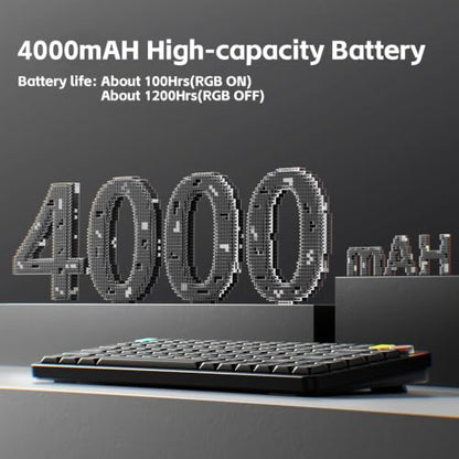 nuphy Air75 V3 Low Profile Mechanical Keyboard, 75% Custom Hot Swappable Wireless Keyboard with Gasket Mount, RGB Backlit, Multi-Device Bluetooth/2.4GHz/USB-C for Mac Windows, Black-Brown Nano Switch - color: Black, size: Brown nano Switch