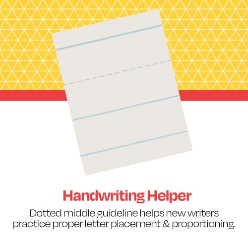 School Smart Skip-A-Line Ruled Writing Paper, 1 Inch Ruled Long Way, 11 x 8-1/2 Inches, Pack of 500 - size: 11" x 8.5" - 1" Ruled