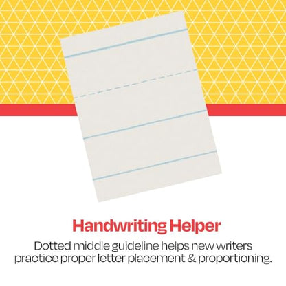 School Smart Skip-A-Line Ruled Writing Paper, 1 Inch Ruled Long Way, 11 x 8-1/2 Inches, Pack of 500 - size: 11" x 8.5" - 1" Ruled