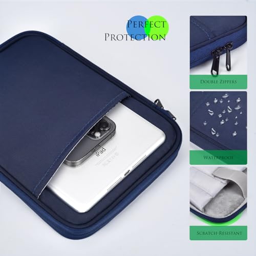 8 Inch Tablet Sleeve Carrying Case for 8" Amazon Kindle Fire 8/Fire 8 Plus, 8.7" 8" Samsung Galaxy Tab A9/Tab A7 Lite/Tab A, 8.3" 7.9" iPad mini 7 6 5 4 3 2 1, Lenovo Tab M9 M8 Protective Bag(Blue) - color: Blue, size: 8 Inch