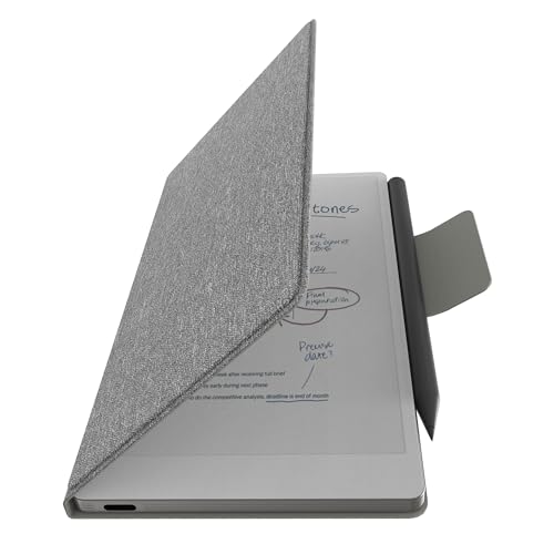 E NET-CASE Case for Remarkable Paper Pro Move 7.3", Premium Leather Folio with Auto Wake/Sleep | Skin Touch Leather Cover | Microfiber Lining (Gary) - color: Gary
