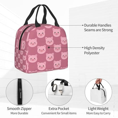 Cute Cartoon Pig Lunch Box - Insulated Lunch Bags for Kids Boys Girls Reusable Lunch Tote Bags, Perfect for School/Camping/Hiking/Picnic/Beach/Travel - color: Cute Cartoon Pig