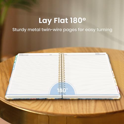 Large Spiral Lined Notebook for Work with Dividers & Tabs, 8.5"x11" Hardcover 5 Subject Notebook, College Ruled, 280 Pages, Soft Tulips - color: L - Soft Tulips