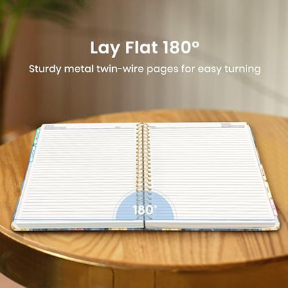 Large Spiral Lined Notebook for Work with Dividers & Tabs, 8.5"x11" Hardcover 5 Subject Notebook, College Ruled, 280 Pages, Soft Tulips - color: L - Soft Tulips
