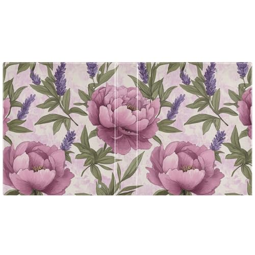 ALAZA Lavenders Flowers Peony 3 Ring Binder 1.5 Inch Round Ring Binders with 3 Interior Clear Pockets Decorative Clipboard Binder for Home Office Work, 1 Pack