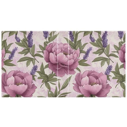 ALAZA Lavenders Flowers Peony 3 Ring Binder 1.5 Inch Round Ring Binders with 3 Interior Clear Pockets Decorative Clipboard Binder for Home Office Work, 1 Pack