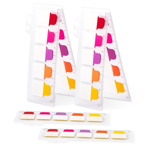 Golcellia 6 Pcs Sticky Tabs for Notebooks, 600 Pcs 5-Color Index Tabs with Flags, Divider Page Markers for Books, Binders, Bible Study & Office Supplies - color: Classic-01