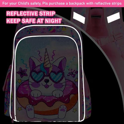 gxtvo 3PCS Girls Backpack, 16" Sequin Prechool Elementary Bookbag and Lunch Box - color: Upgraded Cat Pink