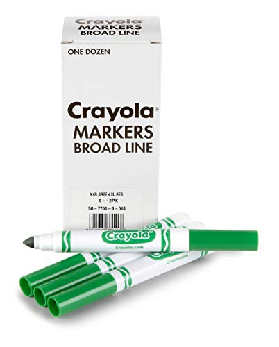 Crayola Broad Line Markers - Green (12ct), Markers for Kids, Bulk School Supplies for Teachers, Nontoxic, Marker Refill with Reusable Box - color: Green