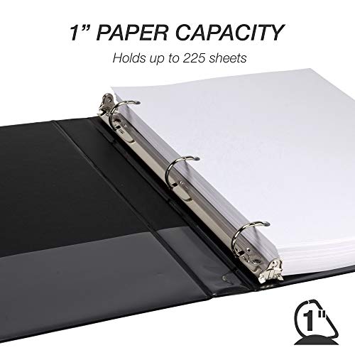 Samsill Durable 1 inch 3 Ring Binder, D Ring Binder, 100% Recycled Chipboard, Black - color: Black, size: 1 Pack, style: 1 Inch
