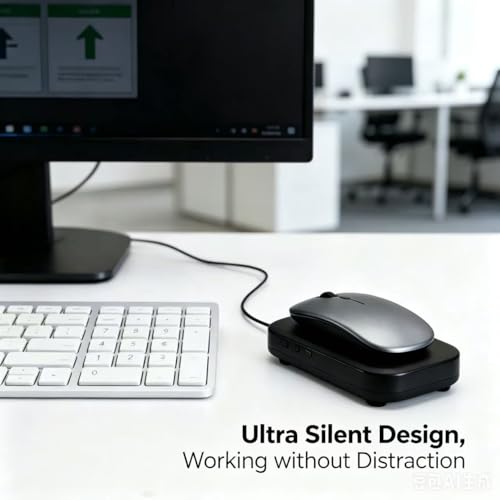 Ultra Slim Silent Mouse Mover Jiggler, USB-C Plug & Play, 100% Undetectable with Custom Timer & RGB LED Light, Realistic Movement Prevents Screen Lock, Ideal for WFH, Office, Home and Travel(Black3) - color: Black3