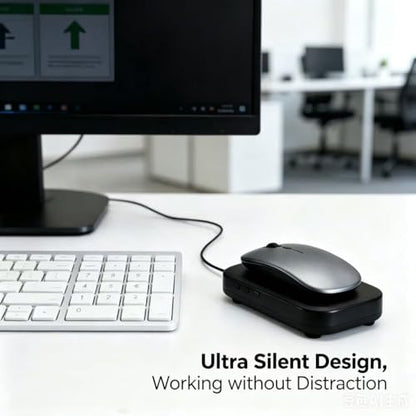 Ultra Slim Silent Mouse Mover Jiggler, USB-C Plug & Play, 100% Undetectable with Custom Timer & RGB LED Light, Realistic Movement Prevents Screen Lock, Ideal for WFH, Office, Home and Travel(Black3) - color: Black3