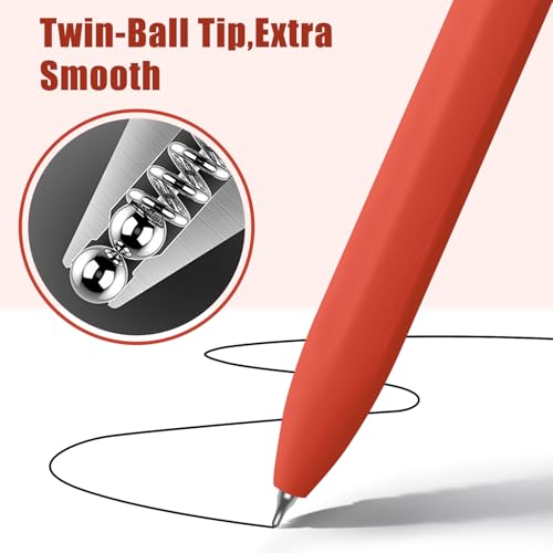 Piochoo Pens, 8 Pack Black Ink Gel Pens Ballpoint Smooth Writing Pens for Journaling, Cute Office Supplies for Nurses Women Teachers - color: Vivid ColorB