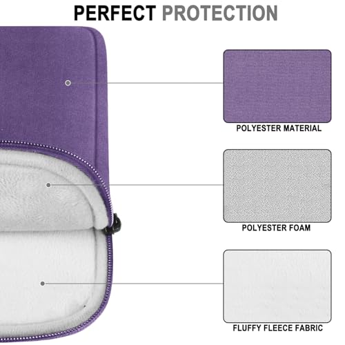 Laptop Sleeve 14 Inch, Water Resistant Traveling Computer Cover with Handle, Shockproof Protective Carrying Laptop Bag Compatible for 14 Inch MacBook Air/Pro, HP, Dell, Lenovo, Purple - color: Purple, size: 14 Inch