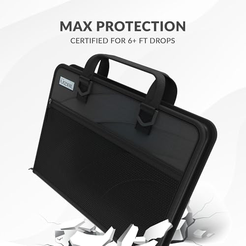 UZBL 11-11.6 Inch Zip Lite Always-on Chromebook Protective Hard Case with Accessory Pouch & Shoulder Strap - size: 1 Pack