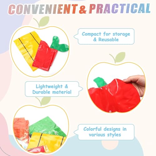 SAYAYA 12 Pcs Large Inflatable Pencil Balloons Set Jumbo Inflatable Crayons Red Apple-Shaped Balloons Back to School Hanging Decor for Classroom Garden Room Birthday Party Decorations - style: Pencil & Crayons & Red Apple