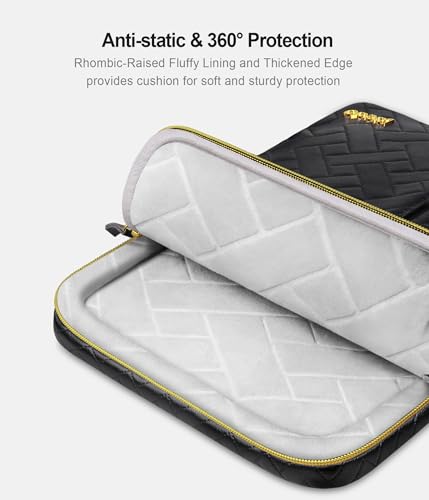 Lacdo 360° Protective 14 Inch Laptop Sleeve Case for HP Lenovo Dell ASUS Acer Chromebook 14 / HP Stream 14 / Dell Inspiron 14 / Lenovo IdeaPad 14 / Acer Spin/ASUS ZenBook Computer Bag, Elegant Black - color: Elegant black, size: 14 Inch
