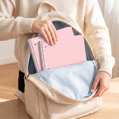 SUNEE Spiral Notebooks, 3 Pack, 1-Subject, College Ruled Paper, 8" x 10-1/2", 70 Sheets per Notebook, Pink - color: Pink