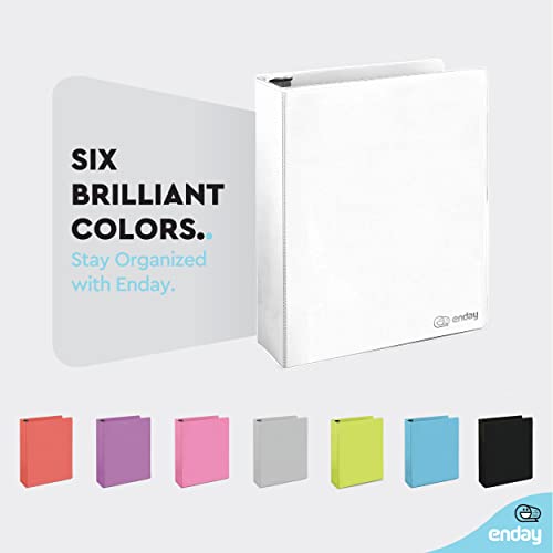Enday 3 Ring Binder 1.5 Inch, White Heavy Duty Three Ring Binder, 325 Sheets Capacity - 1.5 Inch Binder for Home School and Office - color: White, size: 1.5-Inch