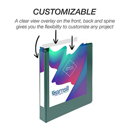 Samsill Durable 1 inch 3 Ring Binder, D Ring Binder, 100% Recycled Chipboard, Green - color: Green, size: 1 Pack, style: 1 Inch