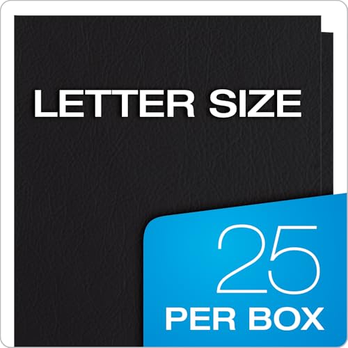Oxford Twin-Pocket Folders, Textured Paper, Letter Size, Black, Holds 100 Sheets, Box of 25 (57506EE), 8-1/2 x 11 - color: Black, size: 25 Count (Pack of 1)