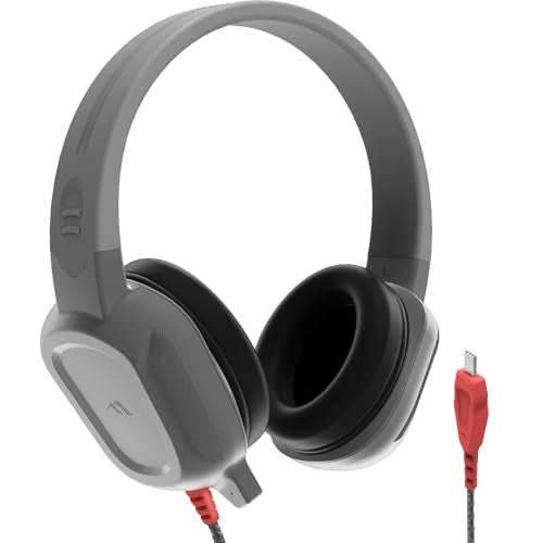 Brenthaven Rugged 2 Wired Headphones with Mic | USB C - Long Tangle Free Chew-Proof Cord w In Line volume control - Reliable Drop Tested and Comfortable for Kids K-12 Students Classroom and School Use - size: USB-C