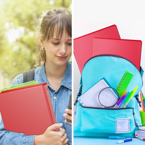 COMIX 3 Ring Binder 1 inch with Clear View Cover, 1" View Binder Holds 200 Sheets of US Letter Size Paper, 6 Pack (Red) - color: Red, size: 1 inch, style: 6-Pack