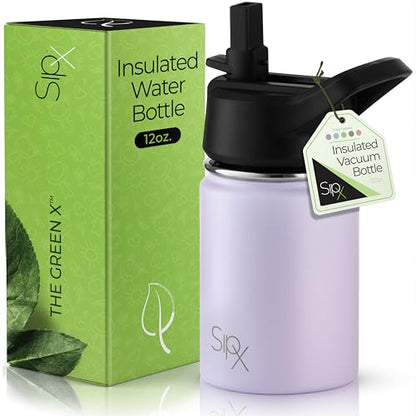 SIPX™ 12 oz Insulated Water Bottle with Straw Lid – Leakproof Stainless Steel, BPA-Free, Easy to Carry – Perfect for School, Camp, Sports & Travel – Purple - color: Purple