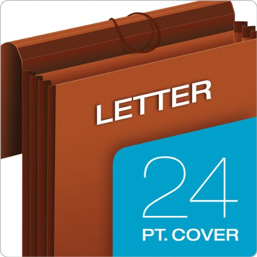 Pendaflex File Wallets, Heavy Duty, 5-Pack, Letter Size, Extra Wide, 7" Expansion, Brown, Elastic Cord Closure, Reinforced Covers for Secure Home Office Document Storage - size: Letter