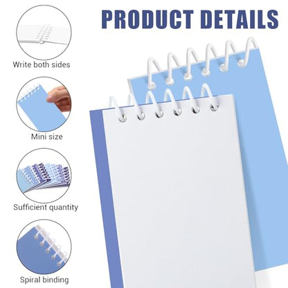Epakh 24 Pcs Student Gift Bulk Pocket Spiral Notebook Memo Pads Mini Blank Pocket Notebooks 20 Sheets Per Notebook for School Classroom Home Office Nurses(Blue) - color: Blue