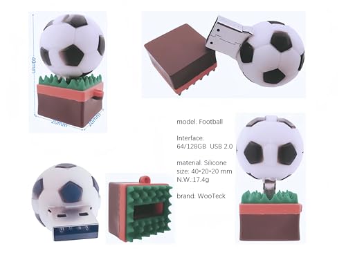 64GB Cartoon Cool Football USB Flash Drive Cute Novelty Memory Stick - color: Football, size: 64GB