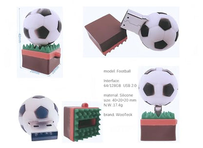 64GB Cartoon Cool Football USB Flash Drive Cute Novelty Memory Stick - color: Football, size: 64GB