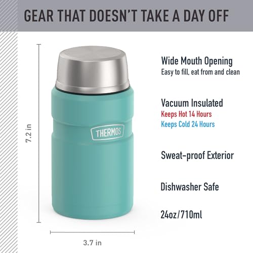 THERMOS Stainless King Vacuum-Insulated Food Jar, 24 Ounce, Matte Teal - color: Matte Teal, size: 24 Ounce