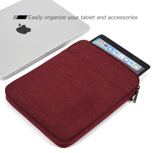 Tablet Sleeve Bag for 2025 11 inch iPad A16, 11 inch iPad Air M3 M4/ 10.9 inch iPad 10th/ Pro 11 M4, Galaxy Tab A8 10.5" Case Pouch, Fit Apple Smart Keyboard, Wine Red - color: Wine Red, size: 9-11 Inch