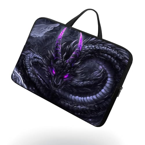 13 13.3 14 inch Laptop Sleeve with Handle, Black Dragon Water‑Resistant Laptop Carrying Case for MacBook Air 13-inch/MacBook Pro 13/14 inch/Dell/HP/Lenovo - color: Black Dragon, size: 13-14 inch Devices